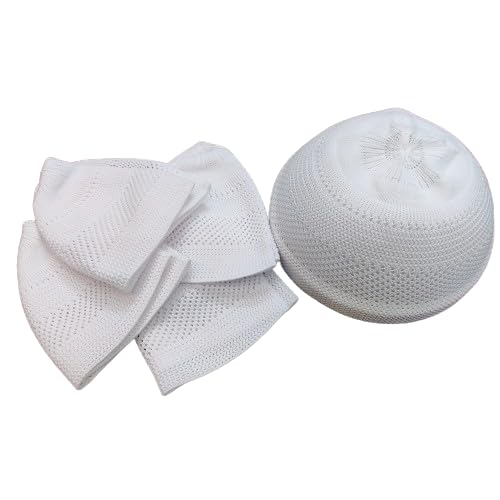 RBLISS CG Men's Cotton Namaz Durable Topi Kufi Skull Cap for Muslim | White | Free Size | Pack of 5-image-36