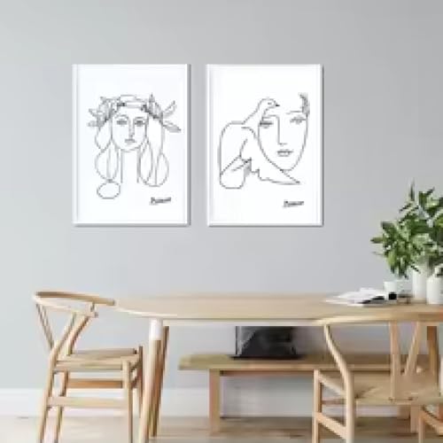 Impression toile Picasso colombe de la paix affiche noir et blanc