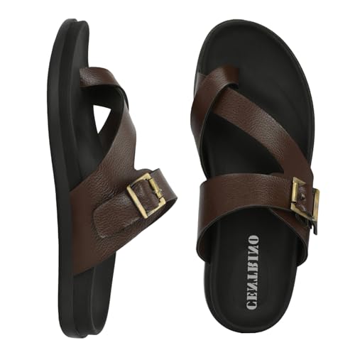 Image of Centrino Thong Sandal for Men | Grip Insole for Stability | Modern Look with Straps | Comfortable Casual look sandal for Men's (9283)
