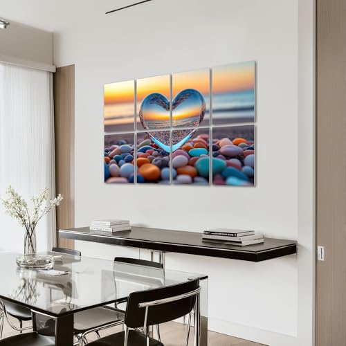Paneles acústicos decorativos con 8 piezas en forma de corazón - 48x32 pulgadas - JCFANGALLERY miniatura 6