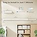 JAUREE Clothes Drying Rack Wall Mounted, Space-Saving Drying Rack Clothing, Collapsible Foldable Retractable Laundry Rack with 18 Hooks, Indoor/Outdoor, White