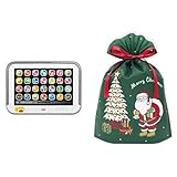 フィッシャープライス(fisher price) えいごで学ぼう わんわんのABCタブレット 赤ちゃん・幼児おもちゃ 知育・学習玩具 早期発育・アクティビティ玩具・ 英語 ・外国語 1歳から グレー HVY74 + クリスマス ラッピング袋 セット A