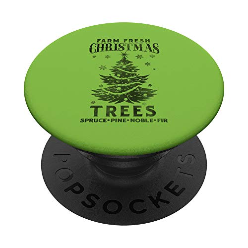 Vintage Christmas Farm Fresh Spruce Pine Noble Fir Trees PopSockets Agarre y Soporte para Teléfonos y Tabletas