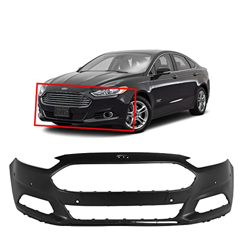 MBI AUTO - Primered, Front Bumper Cover Fascia for 2013-2016 Ford Fusion w/Advanced Park Assist 13-16, FO1000681