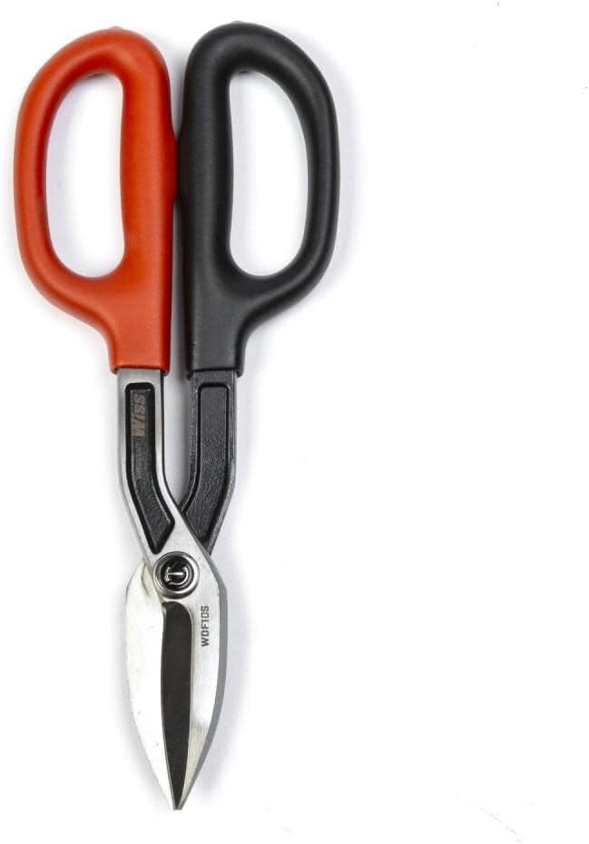 Crescent Wiss Straight Pattern Tinner Snips - Durable, Heavy-Duty Cutting Tool with Torque Control & Ergonomic Handles - WDF12S - 10"