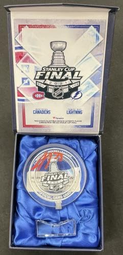 TYLER TOFFOLI Signed 2021 Stanley Cup Final Game-Used Ice Puck FANATICS B315843 - Autographed Other Game Used NHL Items