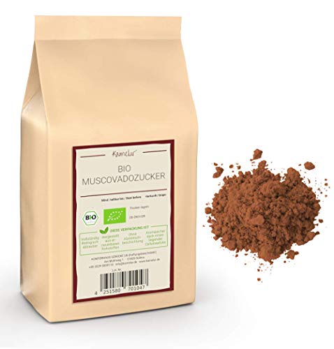1kg de sucre muscovado brun BIO - sucre de canne complet brut de la meilleure qualité biologique, sans additifs
