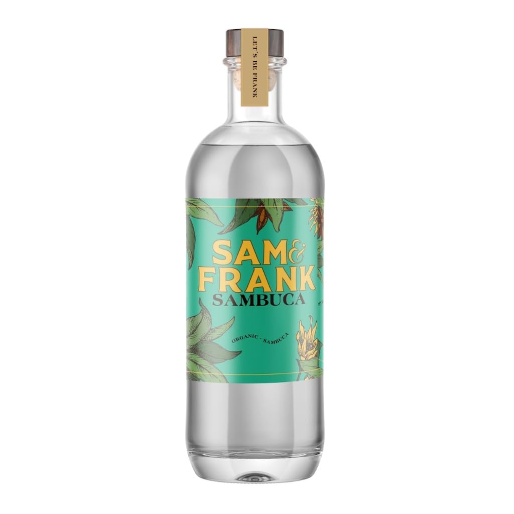 BORNHOLM SPIRITS „Sam & Frank Sambuca“, Anis-Spirituose aus Dänemark, Überraschungsetikett, 0,7 L, 40% Vol.