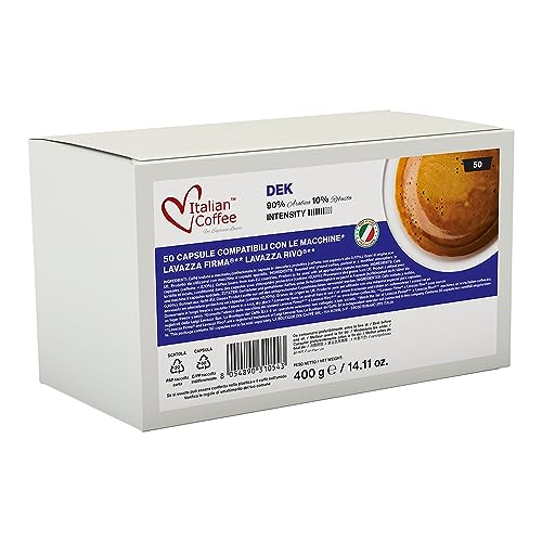 Italian Coffee capsules compatible with RIVO machines (DEK, Decaff, 50)
