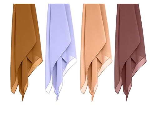 Image of Premium Georgette Hijab for Girls & Women | Lightweight and Breathable | Combo Pack of 4 | 180 cm x 70 cm