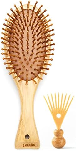 Lyingaifei Bamboo hair comb comb, natural wooden hair brush,bamboo bristle smooth，Hairbrush for Massaging Scalp