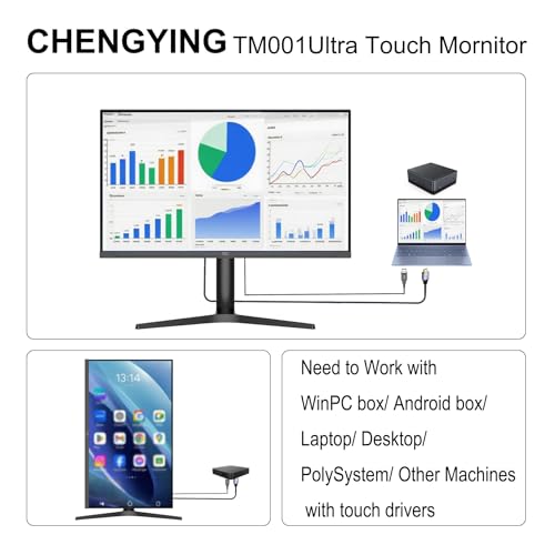 Image of Chengying Touch Screen Monitor | 27 inch 4k | Ultra Narrow Bezel Monitor | On-Cell Touch Display | TM001Ultra Series