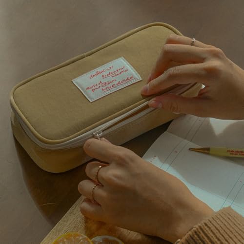 Image of Monolike Archive247 Standard Pencil Case 04. Sand Beige - Pencil Pouch, Portable Pencil Bag, Pencil Case, Office Pouch case