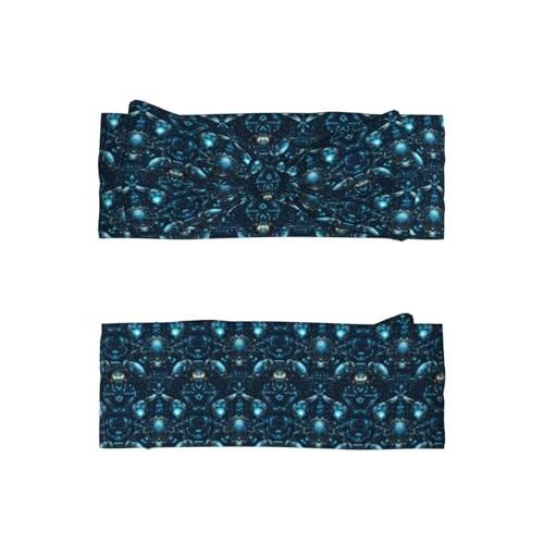 Blue Cyber Crab Print Baby Girl Bows Headbands Baby Girls Newborn Headbands Infant Toddlers 0-6 Months2