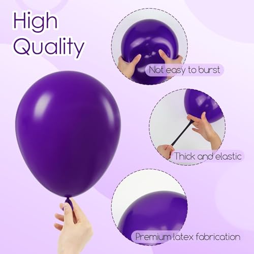Image of Dark Purple Balloons 12 inch, Purple Latex 50pcs Party Balloons