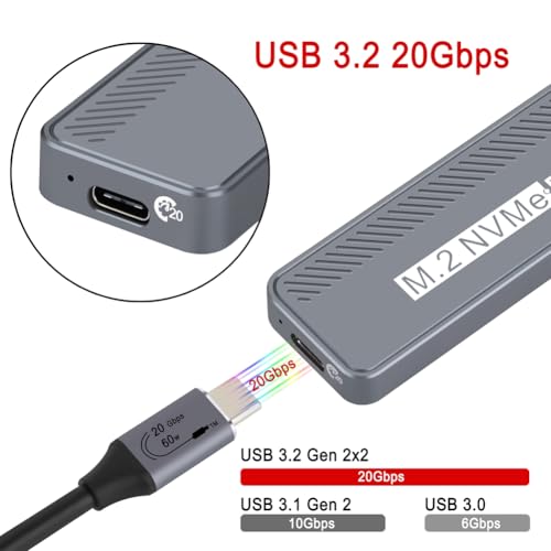 Boîtier NVMe M.2 USB C 20Gbps anti-surchauffe pour transferts stables - 4
