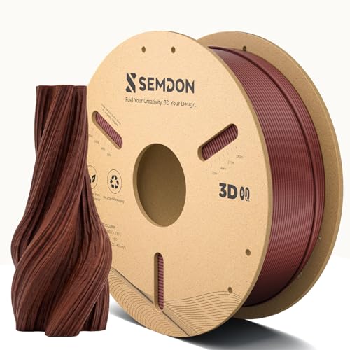 Image of Wood 3D Printer Filament, Mahogany Wood PLA Filament 1.75mm+ /-0.02mm, Real Wood Fibers Added 3D Printer Filament Fits for Most FDM 3D Printers 1KG (2.2lbs)