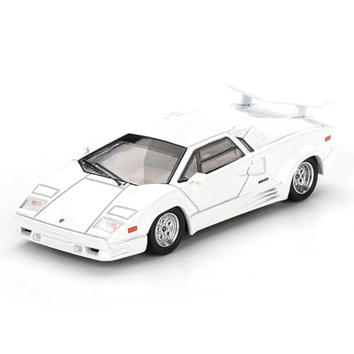 Diecast Model Car Compatible with Mini GT 1:64 Lamborghini Countach 25th Anniversary White Limited Edition MGT01134