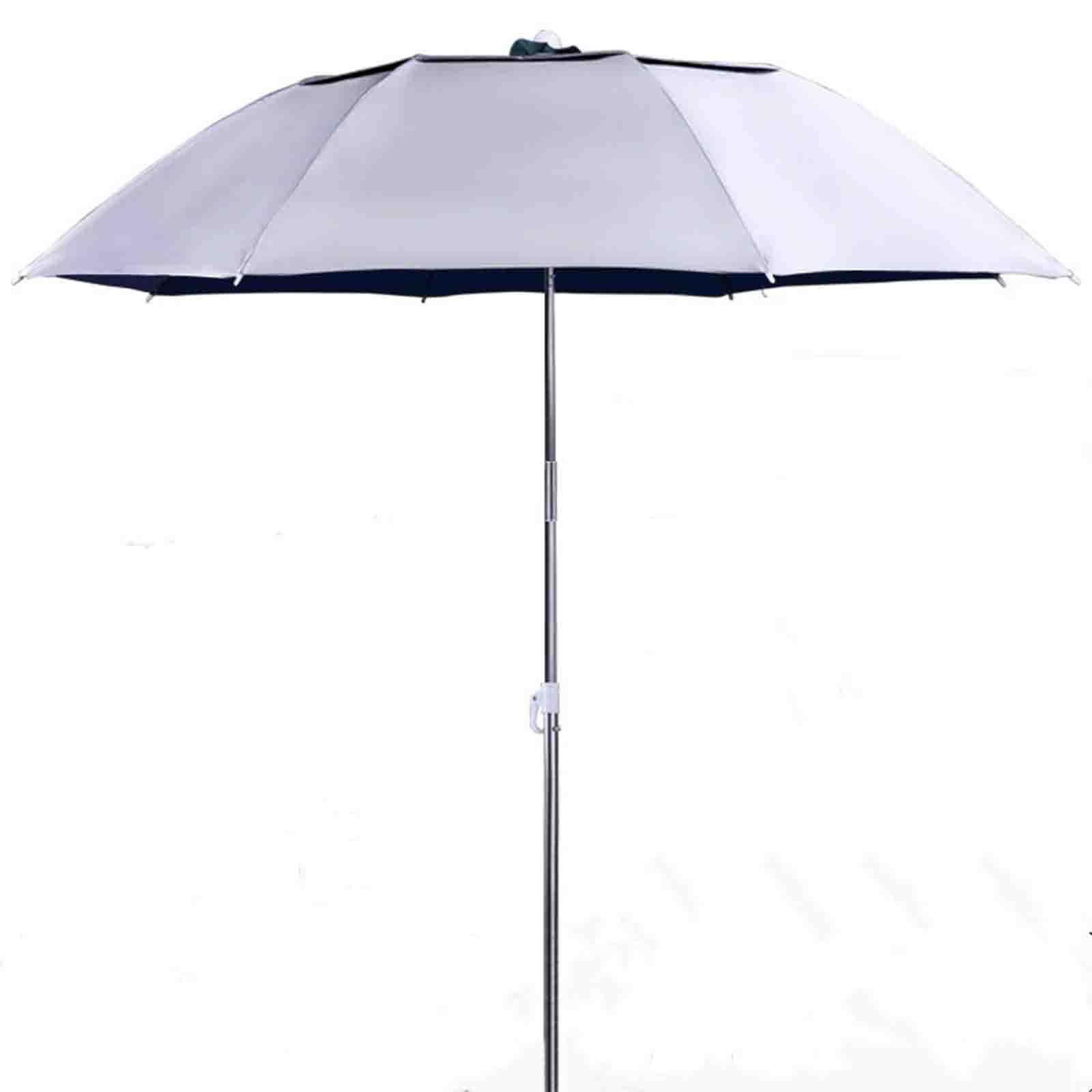 Parasol wędkarski Duży parasol wędkarski Przenośny uniwersalny krem ​​​​przeciwsłoneczny Trzyczęściowa lekka osłona przeciwsłoneczna do wkładania parasola wędkarskiego (Silver 6.6 ft)
