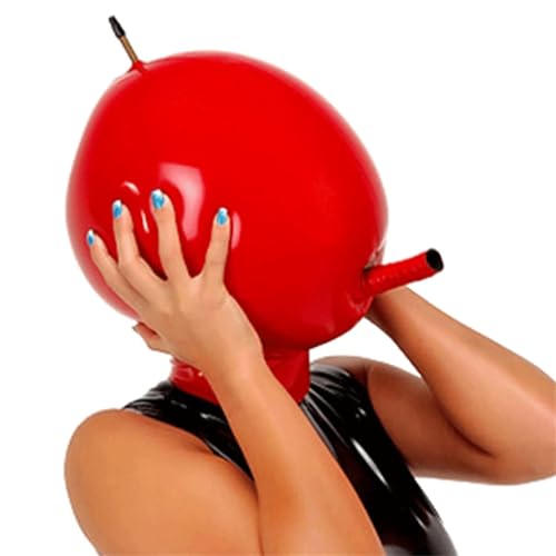 Masque latex bondage gonflable ajustement sur mesure pour fétichisme