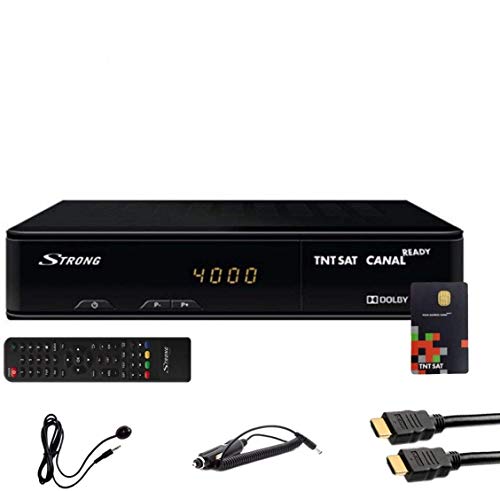 Pack Récepteur Strong SRT 7404 HD + Carte Viaccess TNTSAT + Câble HDMi + Cordon 12V + Déport IR