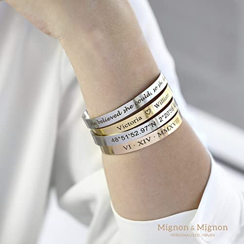 Cuff Engraved Bracelet Graduation Gift For Her Teacher Appteciation Personalized Bangle For Women Custom Name Inspirational Friendship Bridesmaid Proposal Coordinate - Fbr #TOP6