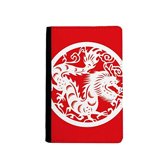 Étui portefeuille voyage papier dragon chinois multicolore pour passeport et carte