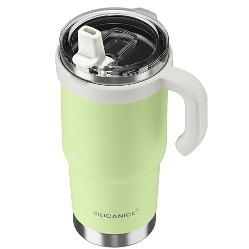Image of 24Oz Insulated Tumbler with Flip Straw Lid - 100% Leakproof, 100% Clean, Vacuum insulated Stainless Steel | BPA-Free, Handle & Cupholder Compatible - 24H Cold, Travel /Gym /Office