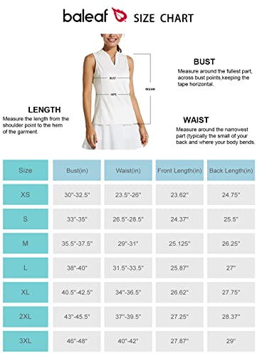 Baleaf Women's Sleeveless Golf Shirts Quick Dry V-Neck Lightweight Tennis Tank Tops Polo White M #TOP5