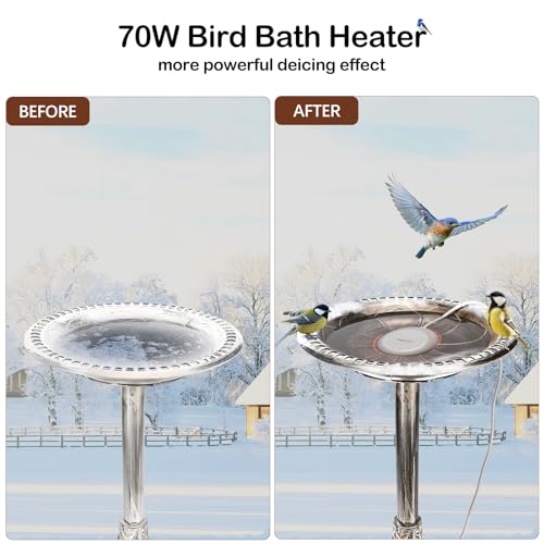 Winpull Bird Bath Heater 70W, Birdbath Deicer