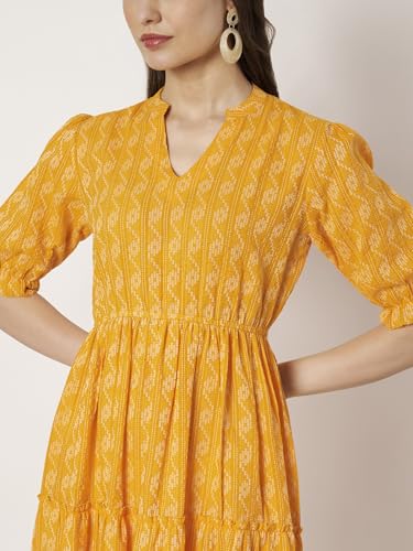 Image of Dress for Women | One Piece for Women | Long Stylish Women Dress Fit & Flare Maxi Dress, Cotton Summer Calf Length Dress