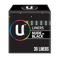 U by Kotex Nude Liners, Black 30 Pack