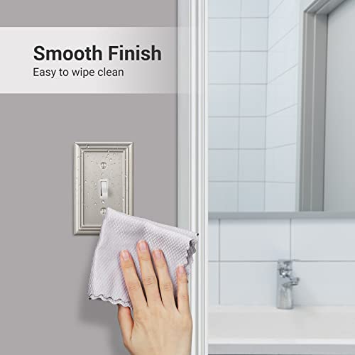 Dewenwils 4-Pack Metal Wall Plate, Single Toggle Switch Cover, Corrosion Resistant, Brushed Nickel #TOP3