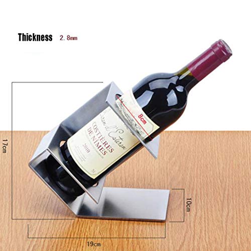 Soporte de botella de vino de acero inoxidable 19x10x17 cm miniatura 3