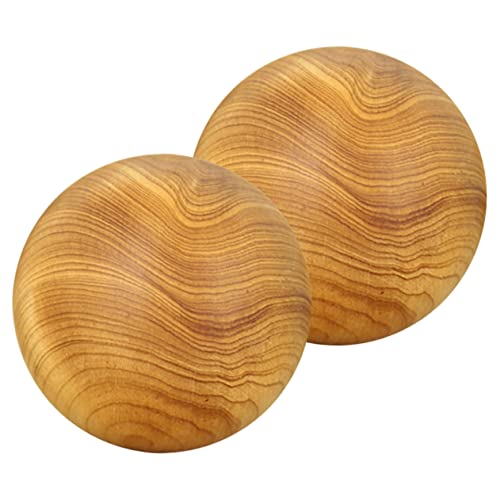 Healeved 2pcs Wood Massage Ball Handheld Rolling Ball for Muscle Relief for Hand Training and Massage