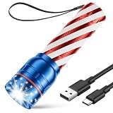 RECHOO Rechargeable Flashlight 1 Pack, Bright Military Grade Torch Light High Lumens with Adjustable Focus & 3 Lighting Modes, Portable Waterproof Led Flashlight for Camping Home, Gifts for Man Kids