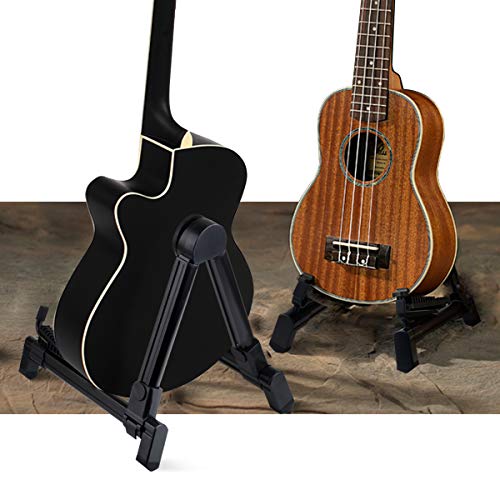 Guitar Stand, Randon Folding A-Frame Aluminum Stand for Acoustic and Electric Guitars (8.6-11.8910.8-14in, Black) …