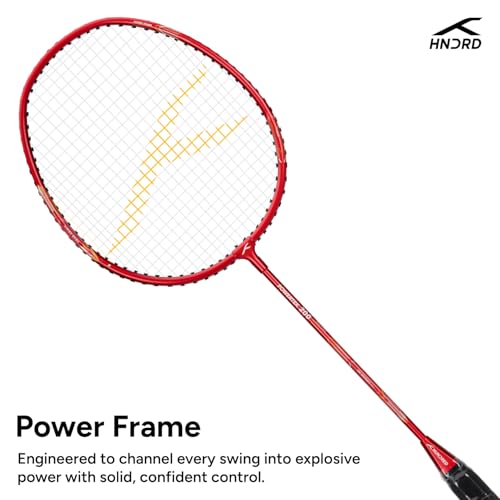 Image of Hundred Powertek 200 Aluminium Badminton Racket Combo, 2 Strung Rackets with 1 Full Cover & 3 Aura Nylon Shuttlecocks, Lightweight Shuttle Bats for Match Play