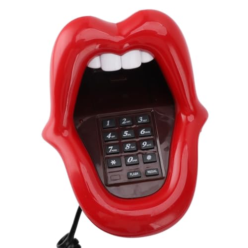 Teléfono Cableado de Cable Rojo con Diseño Boca Sexy miniatura 6