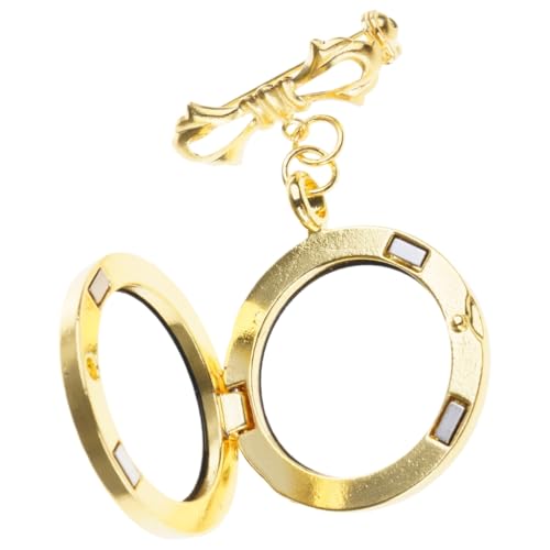 Lacy Oval Shaped Badge Handmade Photo Frame Brooch for Women