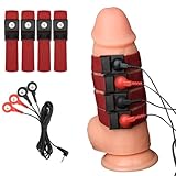 Meeteel Penisringe 4pcs mit 2 St&uuml;ck schwarze Dr&auml;hte Stimulationsger&auml;t f&uuml;r Elektrosex
