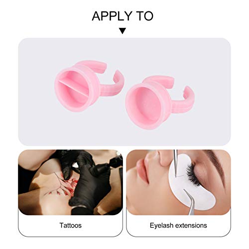FRCOLOR 200Pcs Anéis de Tatuagem Copos de Suporte de Cola Descartável Anel de Pigmento de Tinta de T