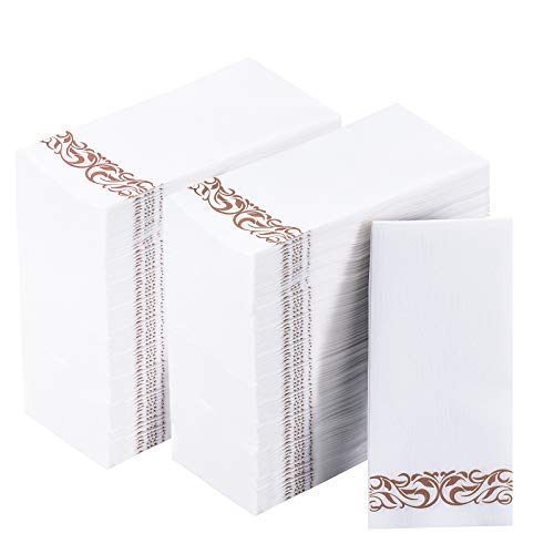 [400 Pack]vplus Paper Napkins Guest Towels Disposable Premium Quality 3-ply Dinner Napkins Disposable Soft, Absorbent, Party Napkins Wedding Napkins for Kitchen, Parties, Dinners or Events(rose gold)