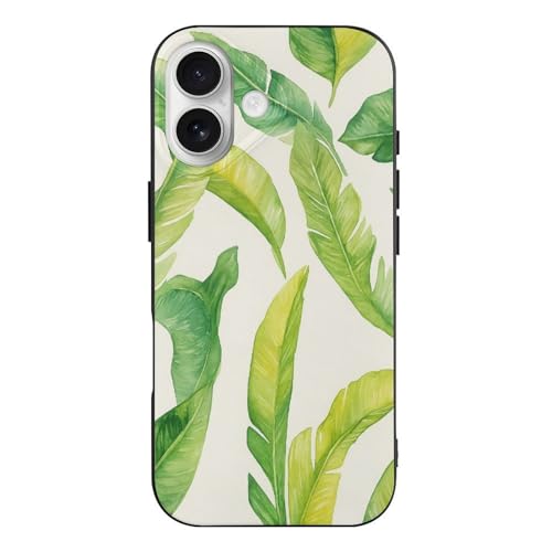 IKZHYVII Watercolor Green Banana Leaves Compatible with iPhone 17 Case