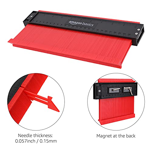 Amazon Basics Contour Gauge Set of 2, 5-inch and 10-inch Profile, 10-inch dimensions: 10.2 x 5.1 x 0.8 inches, 5-inch dimensions: 5 x 5.1 x 0.8 inches (LxWxH)