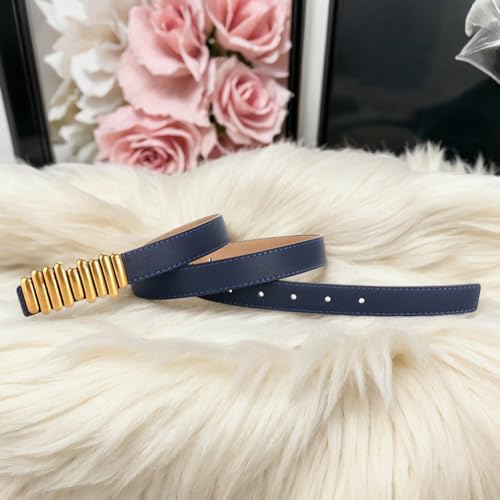 Women's Fashion Trend Embellished Belt with Snap Buckle for Jeans Dresses Versatile Casual PU Leather Belt