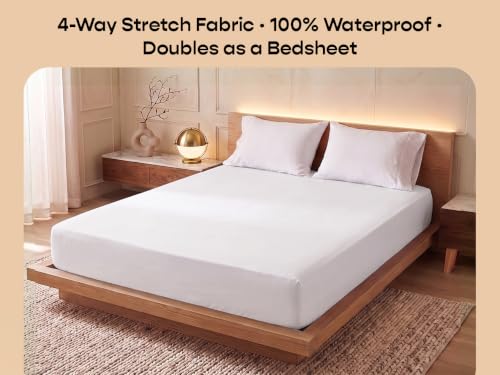 Image of SleepyCat Waterproof Lycra Mattress Protector | Double 78x48 | White