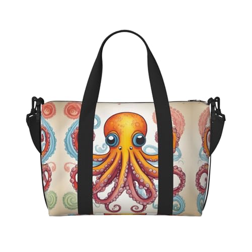 Travel Duffle Bag Weekender Bag Carry On Tote Bag Sport Gym Bag for Women Men Color octopus Print