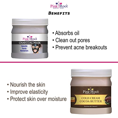 Image of Pink Root Charcoal Mask 500gm with Cocoa Butter Cold Cream 500gm