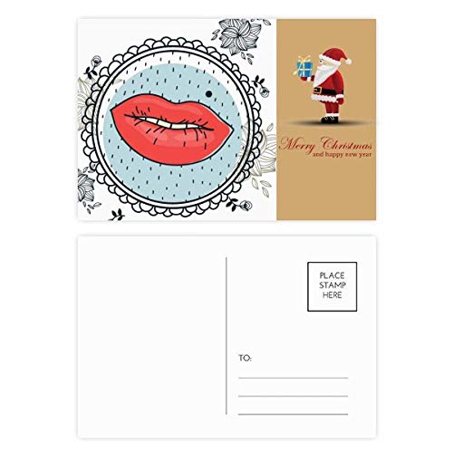 Cartes postales à lèvres Père Noël lot de 20 pour vos voeux